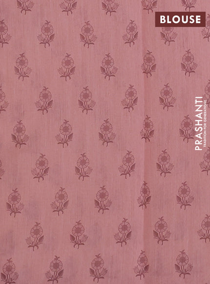 Kota silk saree beige and peach shade with embroidery work and embroidery border