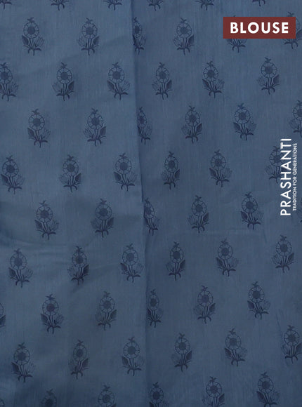 Kota silk saree beige and light blue with embroidery work and embroidery border