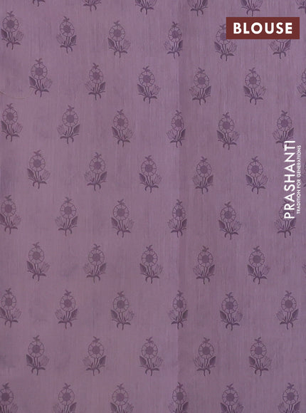 Kota silk saree beige and lavender with embroidery work and embroidery border
