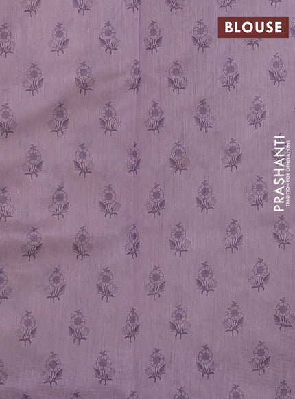 Kota silk saree beige and mild lavender with embroidery work and embroidery border