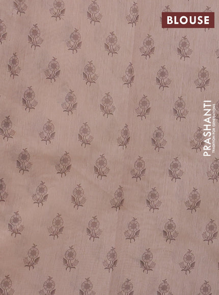Kota silk saree beige and pale orange with embroidery work and floral embroidery corcia lace border