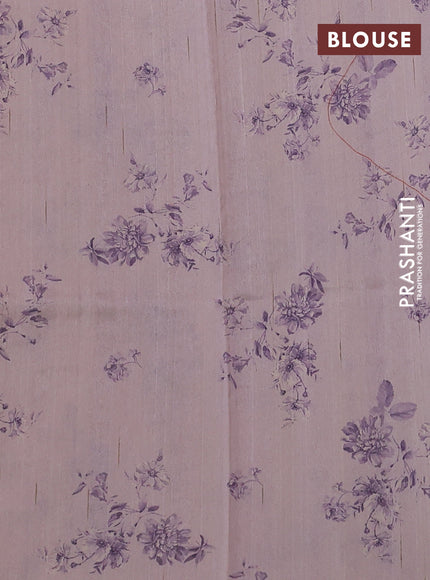 Kota silk saree mild lavender with allover embroidery work and crocia lace border