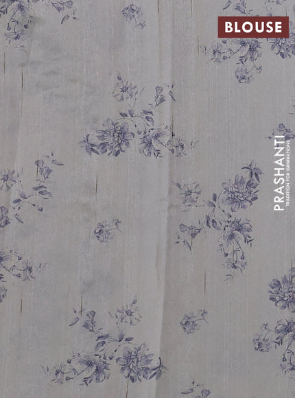 Kota silk saree grey with allover embroidery work and crocia lace border