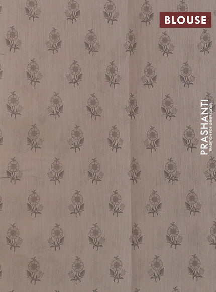 Kota silk saree beige with allover embroidery work and crocia lace border