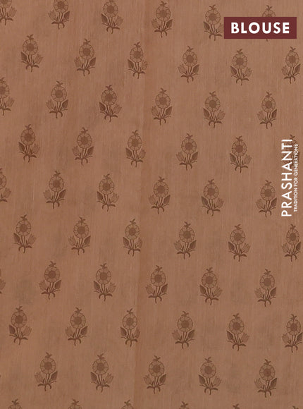 Kota silk saree beige and pale orange with allover embroidery work and crocia lace border