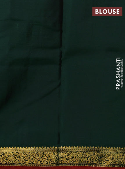 Pure kanchipuram silk saree red and green with zari woven buttas and zari woven korvai border