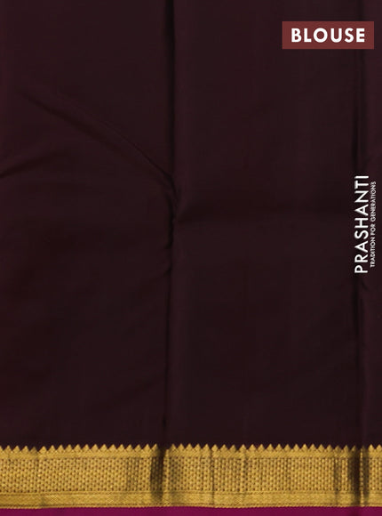 Pure kanchipuram silk saree red and coffee brown with zari woven buttas and zari woven korvai border