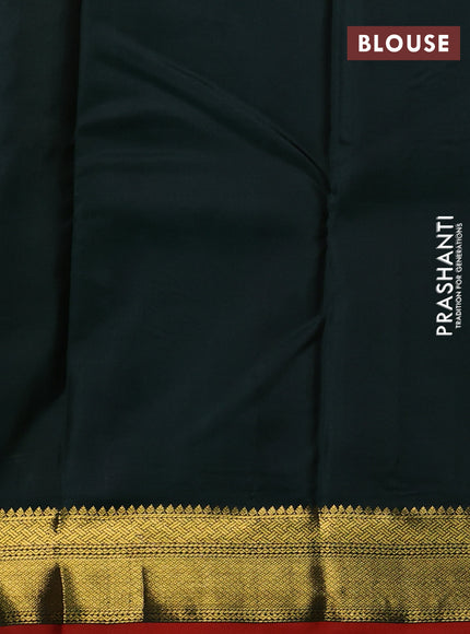 Pure kanchipuram silk saree lime yellow and bottle green with allover zari stripe pattern and rich zari woven korvai border