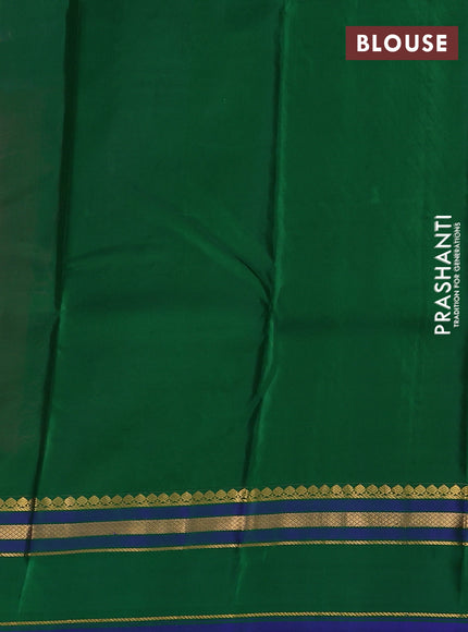 Pure kanchipuram silk saree dual shade of pink and green with zari woven buttas and rettapet zari woven border