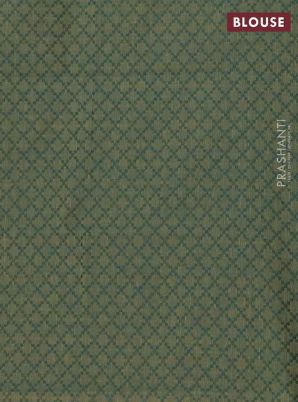 Chettinad cotton saree dark mustard and green with plain body and thread woven border
