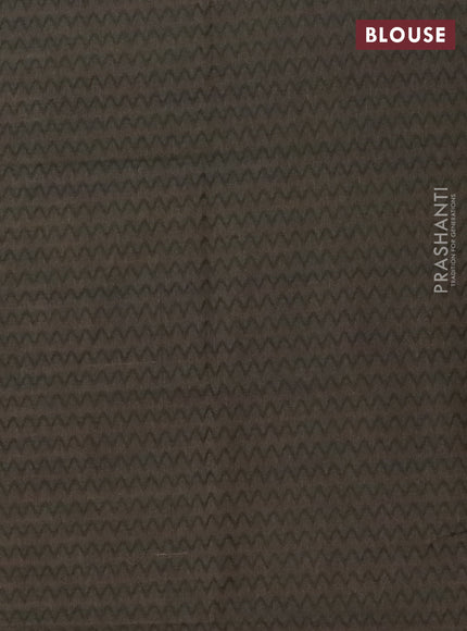 Chettinad cotton saree beige and brown with plain body and long thread woven border