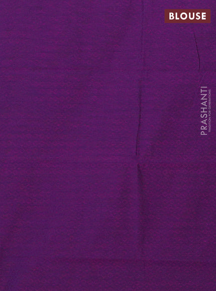 Chettinad cotton saree peacock green and purple with plain body and thread woven border