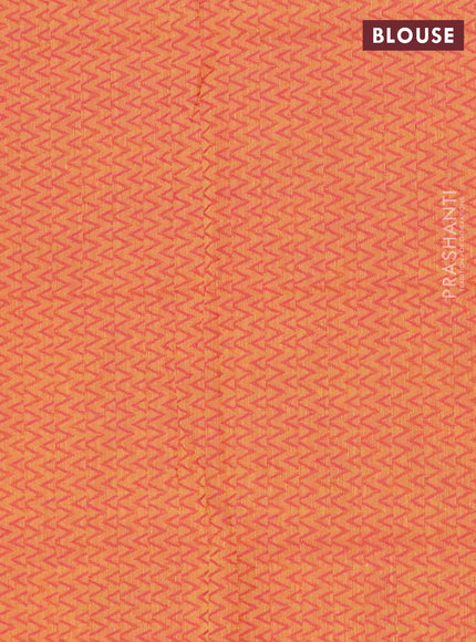 Chettinad cotton saree pink and yellow with plain body and thread woven border