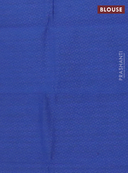 Chettinad cotton saree yellow and blue with thread woven buttas and long thread woven border