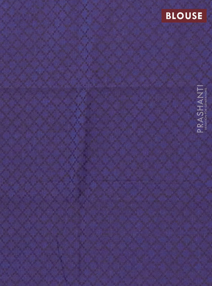 Chettinad cotton saree dual shade of brown and navy blue with thread woven buttas and temple design simple border