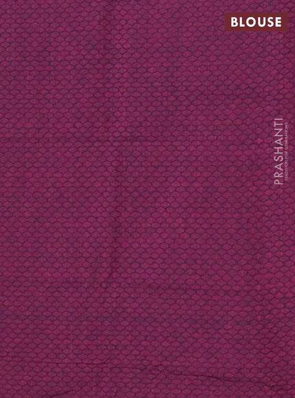 Chettinad cotton saree sandal and purple with thread woven buttas and zari woven border