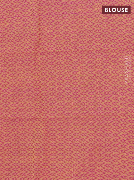 Chettinad cotton saree dark mustard and purple with thread woven buttas and zari woven border