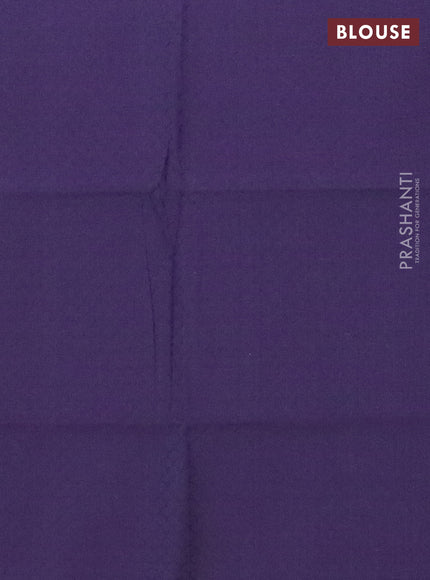 Chettinad cotton saree dual shade of teal green and deep purple with plain body and rettapet zari woven border