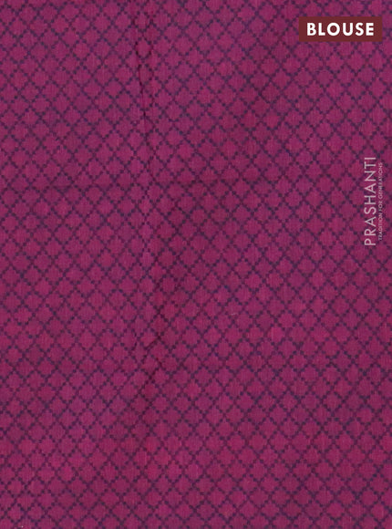 Chettinad cotton saree dark mustard and magenta pink with plain body and long zari woven border