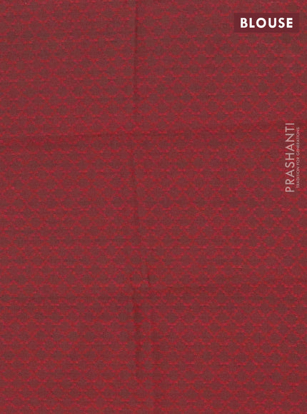 Chettinad cotton saree dual shade of sandal and maroon with plain body and zari woven border