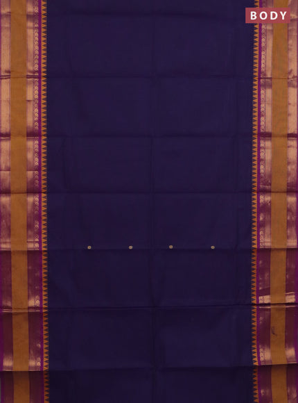 Chettinad cotton saree violet and purple with zari woven buttas and rettapet zari woven border