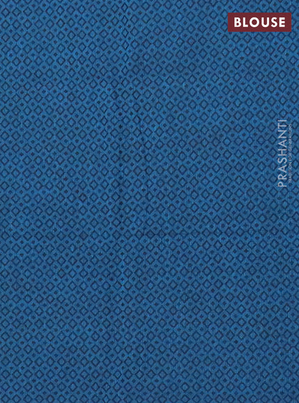 Chettinad cotton saree dual shade of teal green and peacock blue with thread woven buttas and long zari woven border