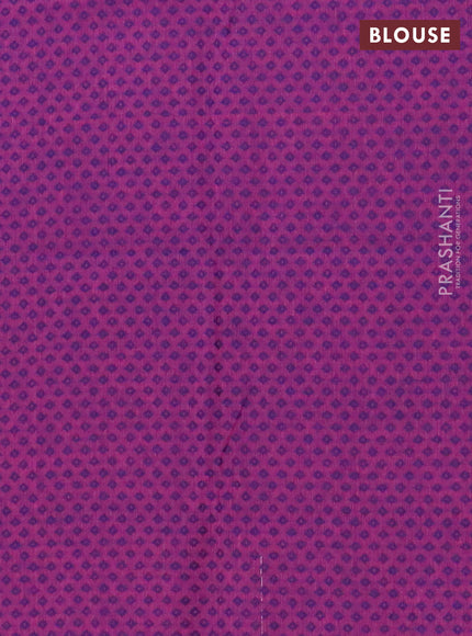 Chettinad cotton saree deep purple and purple with thread woven buttas and long zari woven border