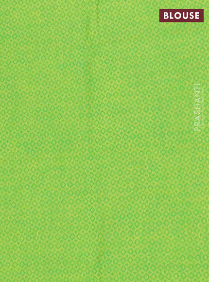 Chettinad cotton saree purple and light green with plain body and zari woven border