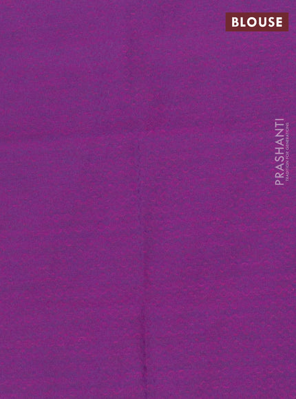 Chettinad cotton saree peacock blue and purple with thread woven buttas and zari woven border
