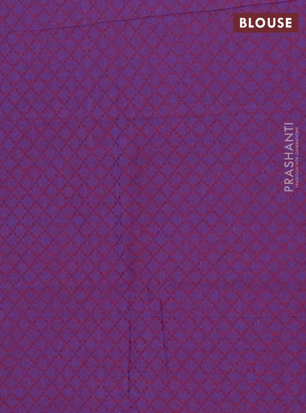 Chettinad cotton saree red and purple with allover thread checks & buttas and rettapet zari woven border