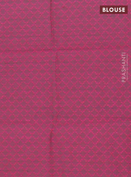 Chettinad cotton saree teal green and purple with thread woven buttas and zari woven border