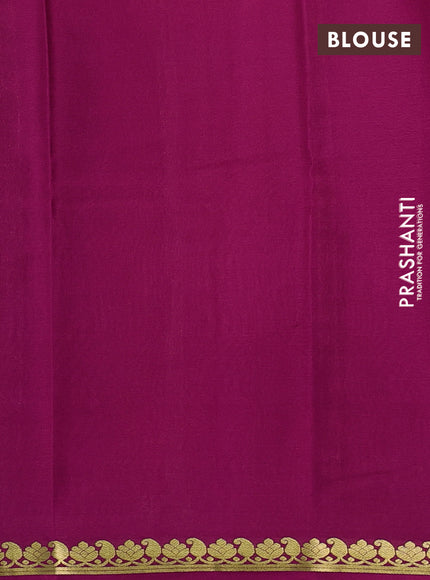 Pure mysore silk saree orange and pink with plain body and zari woven border