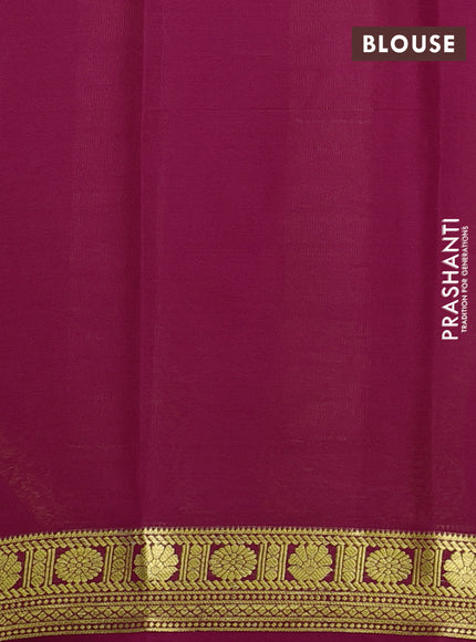 Pure mysore silk saree yellow and pink with plain body and zari woven border