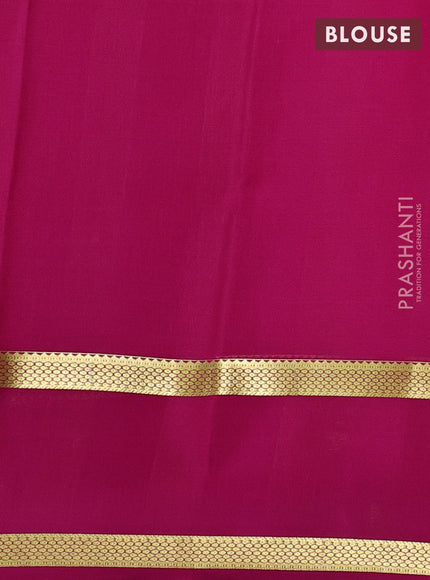 Pure mysore silk saree orange and pink with allover zari woven checked pattern and rettapet zari woven border