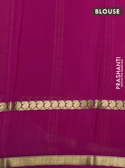 Pure mysore silk saree magenta pink with allover zari checks & buttas and rettapet zari woven border