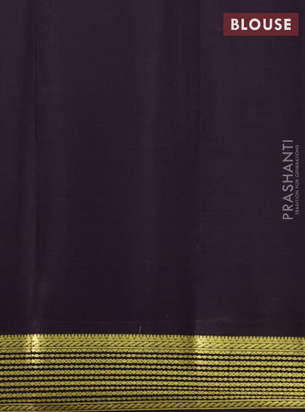 Pure mysore silk saree maroon and deep wine shade with plain body and zari woven border