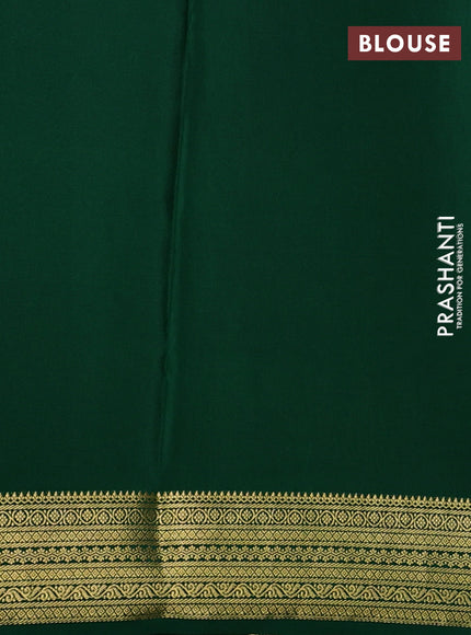 Pure mysore silk saree magenta pink and green with allover zari woven buttas and zari woven border