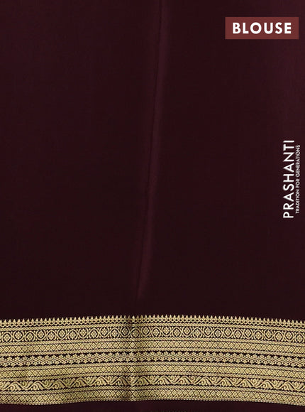 Pure mysore silk saree mustard yellow and coffee brown with allover zari woven buttas and zari woven border