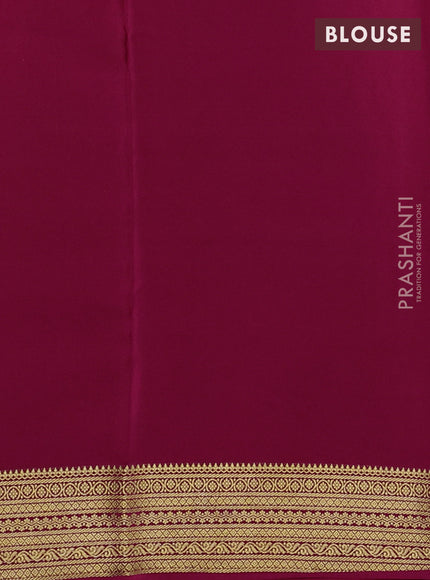 Pure mysore silk saree coffee brown and pink with allover zari woven buttas and zari woven border