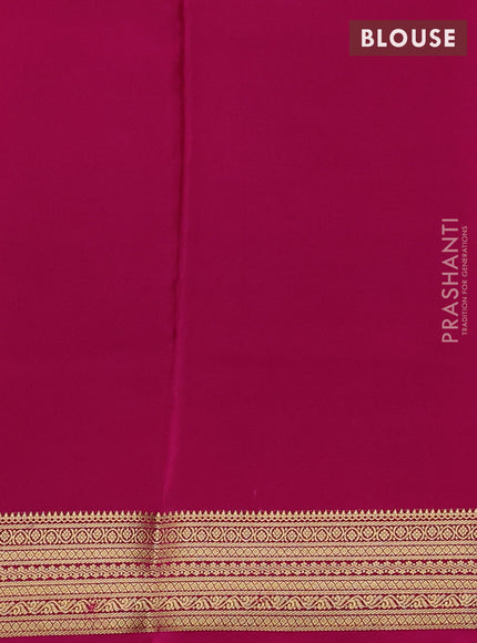 Pure mysore silk saree green and pink with allover zari woven buttas and zari woven border