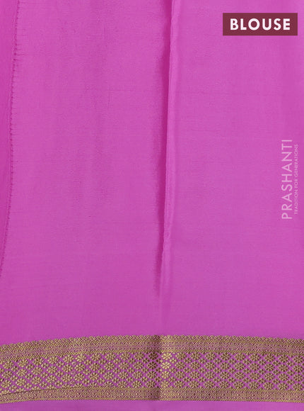 Pure mysore silk saree lotus pink with zari woven buttas and zari woven border