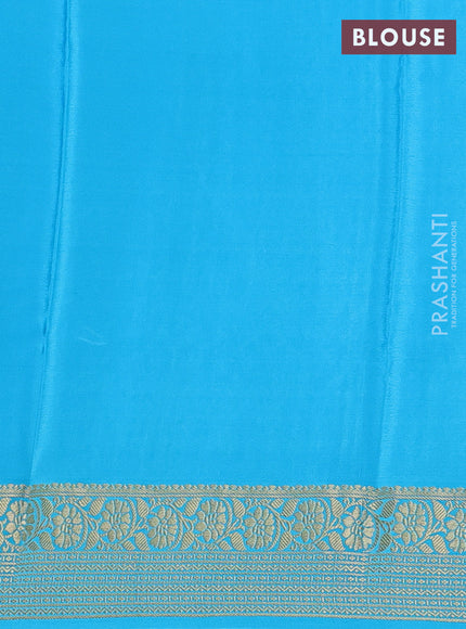 Pure mysore silk saree royal blue and light blue with allover zari woven buttas and zari woven border