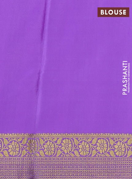 Pure mysore silk saree purple and lavender with allover zari woven buttas and zari woven border