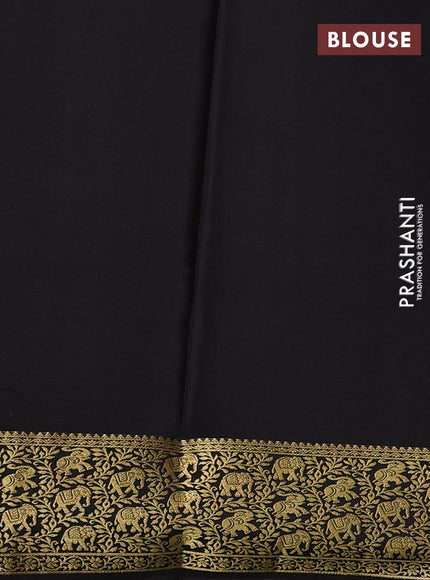 Pure mysore silk saree red and deep coffee brown with allover elephant zari woven buttas and zari woven border