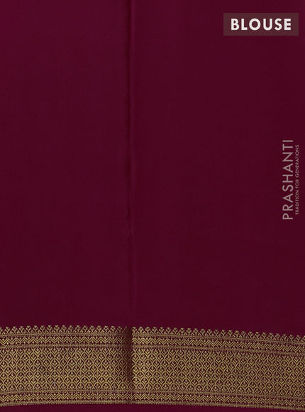 Pure mysore silk saree coffee brown and dark pink with allover zari woven buttas and zari woven border