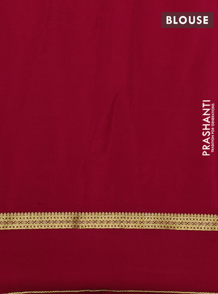 Pure mysore silk saree peach orange and red with allover zari woven buttas and rettapet zari woven border