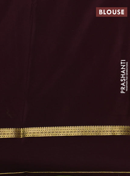 Pure mysore silk saree rustic orange and coffee brown with zari woven buttas and rettapet zari woven border