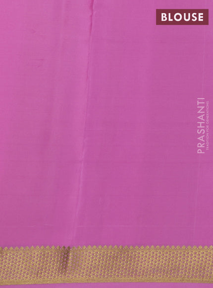 Pure mysore silk saree wine shade and light pink with allover zari woven geometric buttas and zari woven border