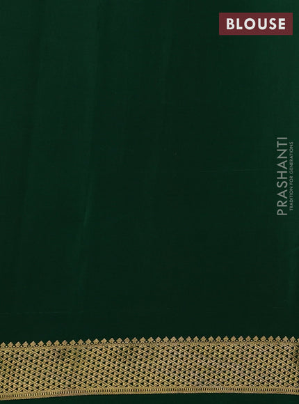 Pure mysore silk saree mustard yellow and green with allover zari woven geometric buttas and zari woven border