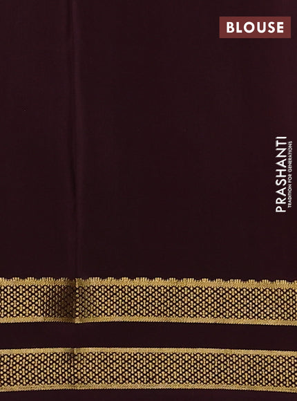 Pure mysore silk saree rust shade and coffee brown with allover small zari checks & buttas and rettapet zari woven border
